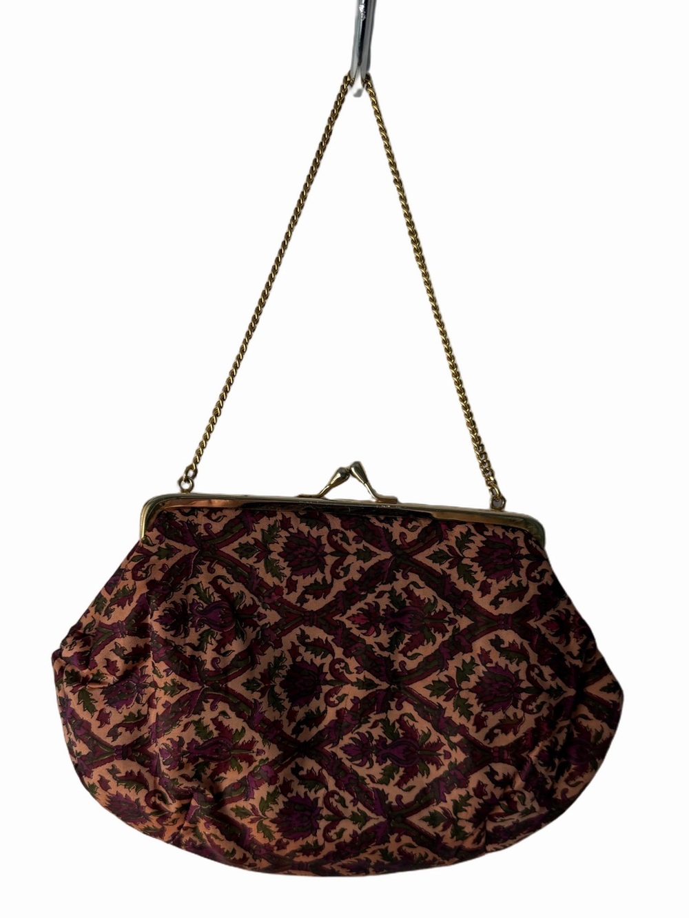 Vintage Romantic Boho Vintage Tapestry Kiss Lock Evening Bag